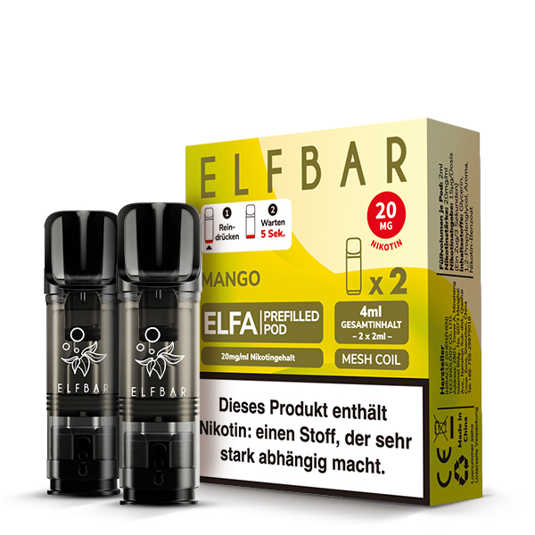 10x ELFBAR ELFA Mango 20mg Nikotin 2er Pack