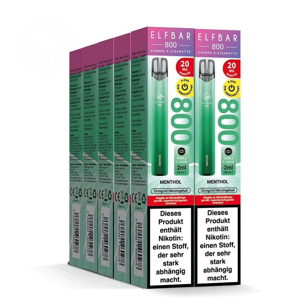 10x ELFBAR 800 Menthol 20mg Nikotin