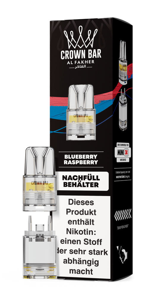 10x Al Fakher Mini 3K Pod - Blueberry Raspberry - 20mg Nikotingehalt