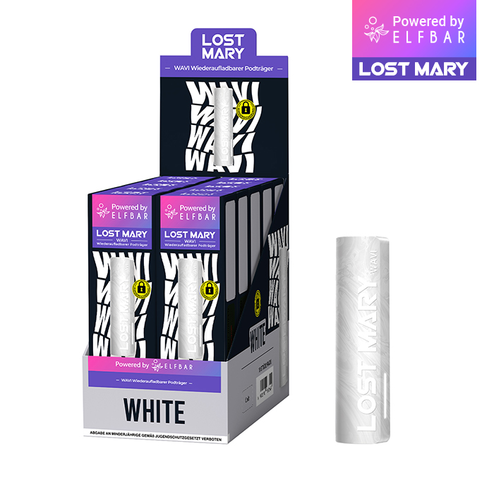 10x Lost Mary WAVI Akkuträger Farbe: White