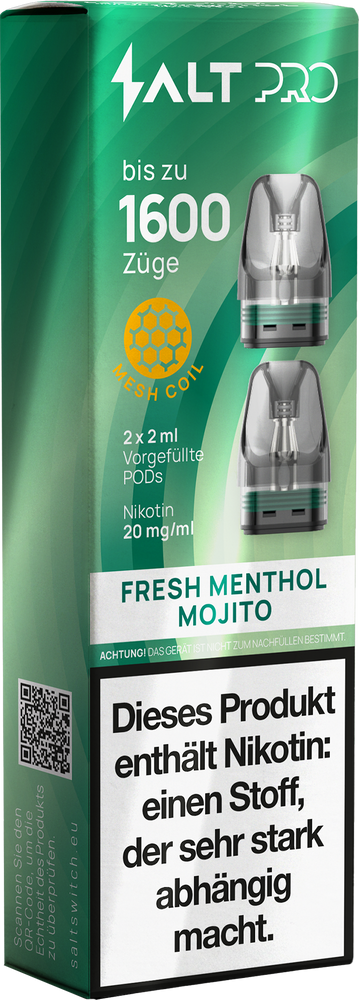 10x SALT Pro Pod - Fresh Menthol Mojito - 20mg Nikotingehalt - 2er Pack