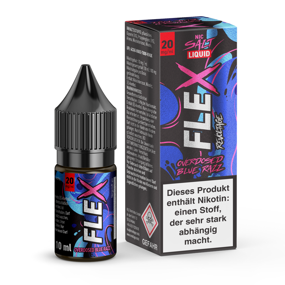 15x Revoltage Flex Overdosed - Blue Razz - Nikotinsalz Liquid