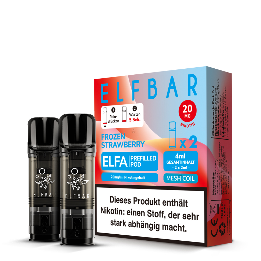 10x ELFBAR ELFA Frozen Strawberry 20mg Nikotin 2er Pack