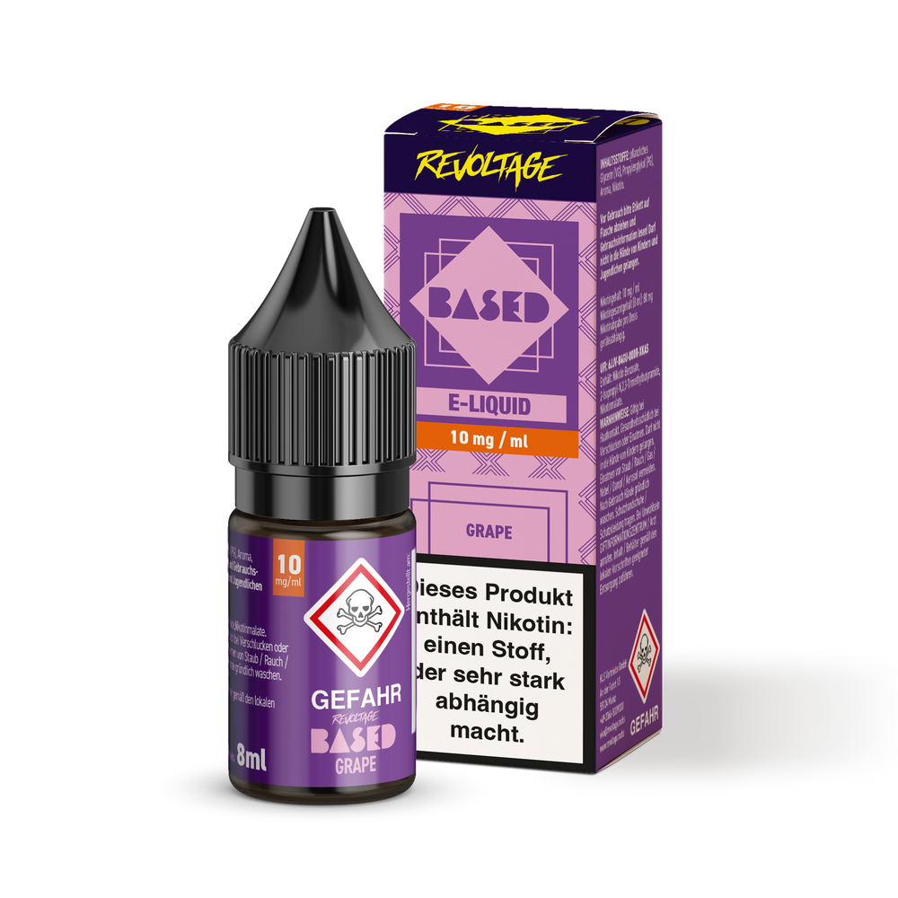 15x Revoltage BASED Liquid - Grape - 8 ml Nikotinsalz Liquid