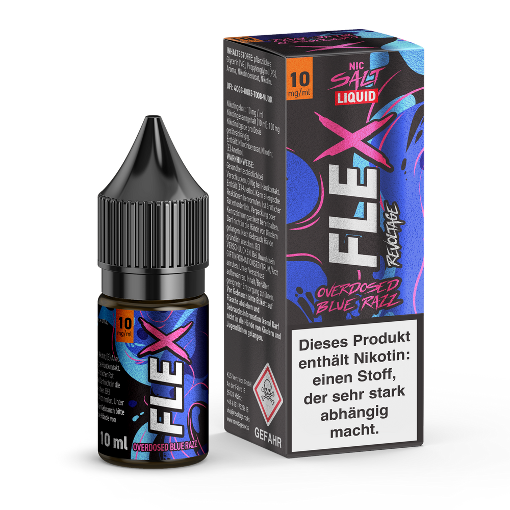 15x Revoltage Flex Overdosed - Blue Razz - Nikotinsalz Liquid