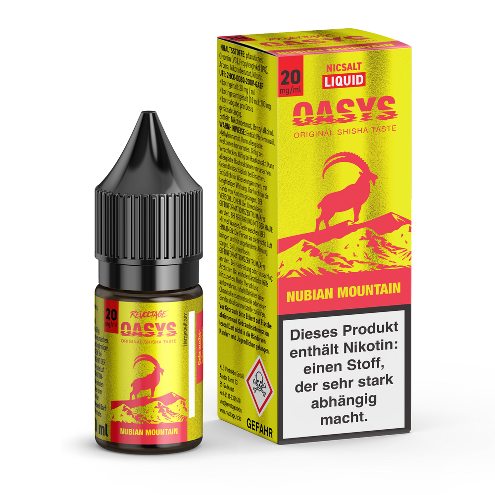 15x Revoltage OASYS Liquid - Nubian Mountain - 10ml Nikotinsalz Liquid