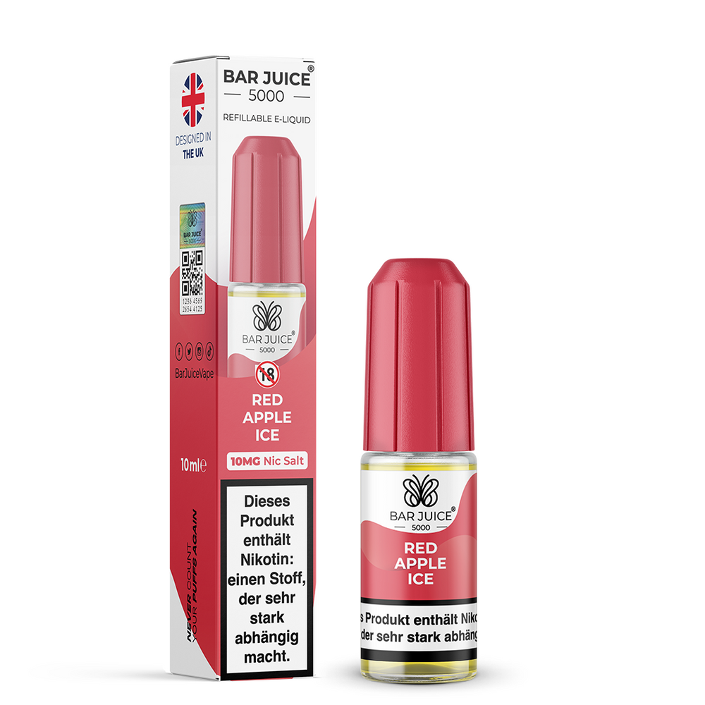 10x Bar Juice 5000 Red Apple Ice Nikotinsalz Liquid 10 ml