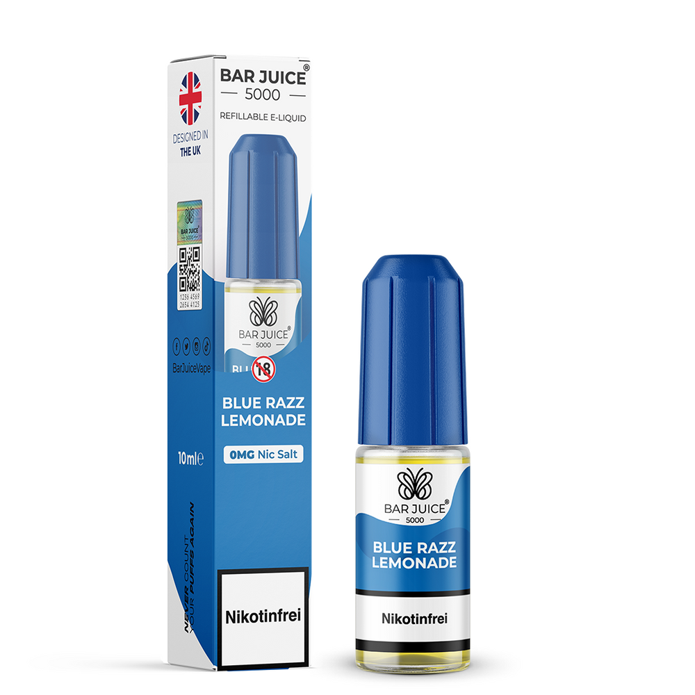 10x Bar Juice 5000 Blue Razz Lemonade Nikotinsalz Liquid 10 ml