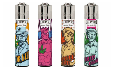 48x Clipper Reibrad Hanf-Menschen nachfüllbar