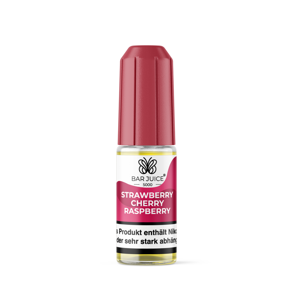 10x Bar Juice 5000 Strawberry Cherry Raspberry Nikotinsalz Liquid 10 ml