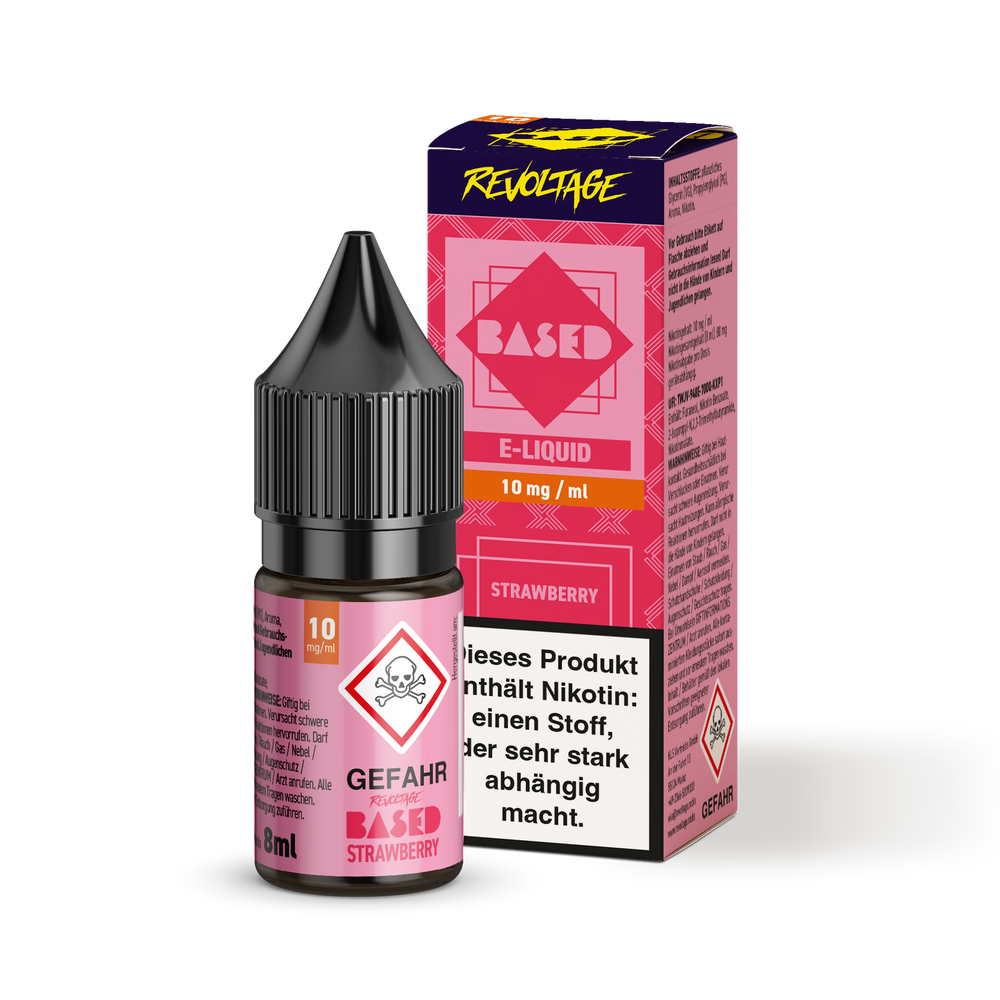 15x Revoltage BASED Liquid - Strawberry - 8 ml Nikotinsalz Liquid