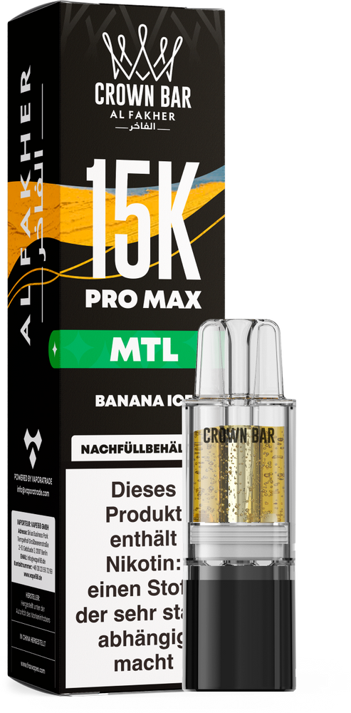 10x Al Fakher 15K PRO MAX Pod - Banana Ice - MTL