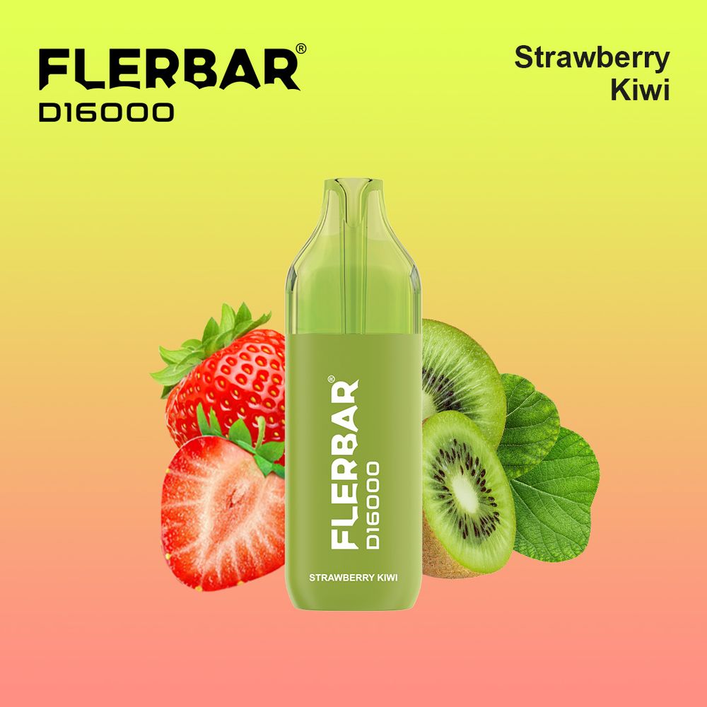 10x Flerbar D16000 Strawberry Kiwi 2ml + 10ml