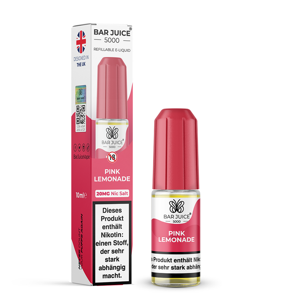 10x Bar Juice 5000 Pink Lemonade Nikotinsalz Liquid 10 ml
