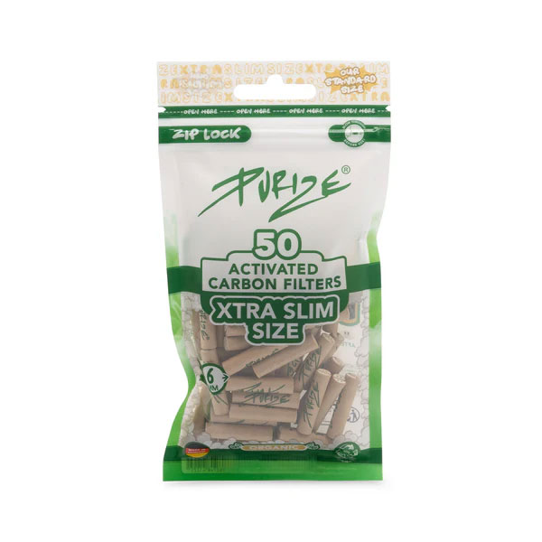 20x Purize Aktivkohlefilter XTRA Slim - Size 5,9mm - Organic - 50 Stück