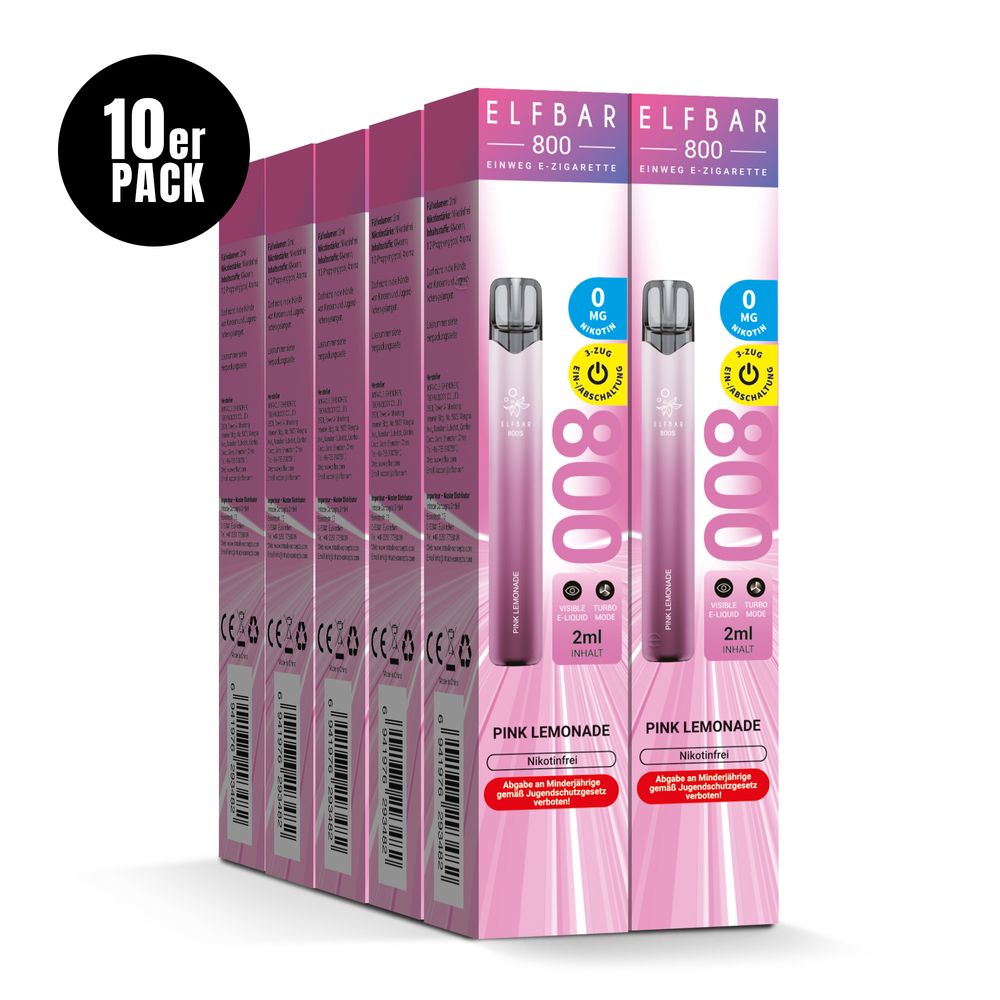 10x ELFBAR 800 Pink Lemonade Nikotinfrei