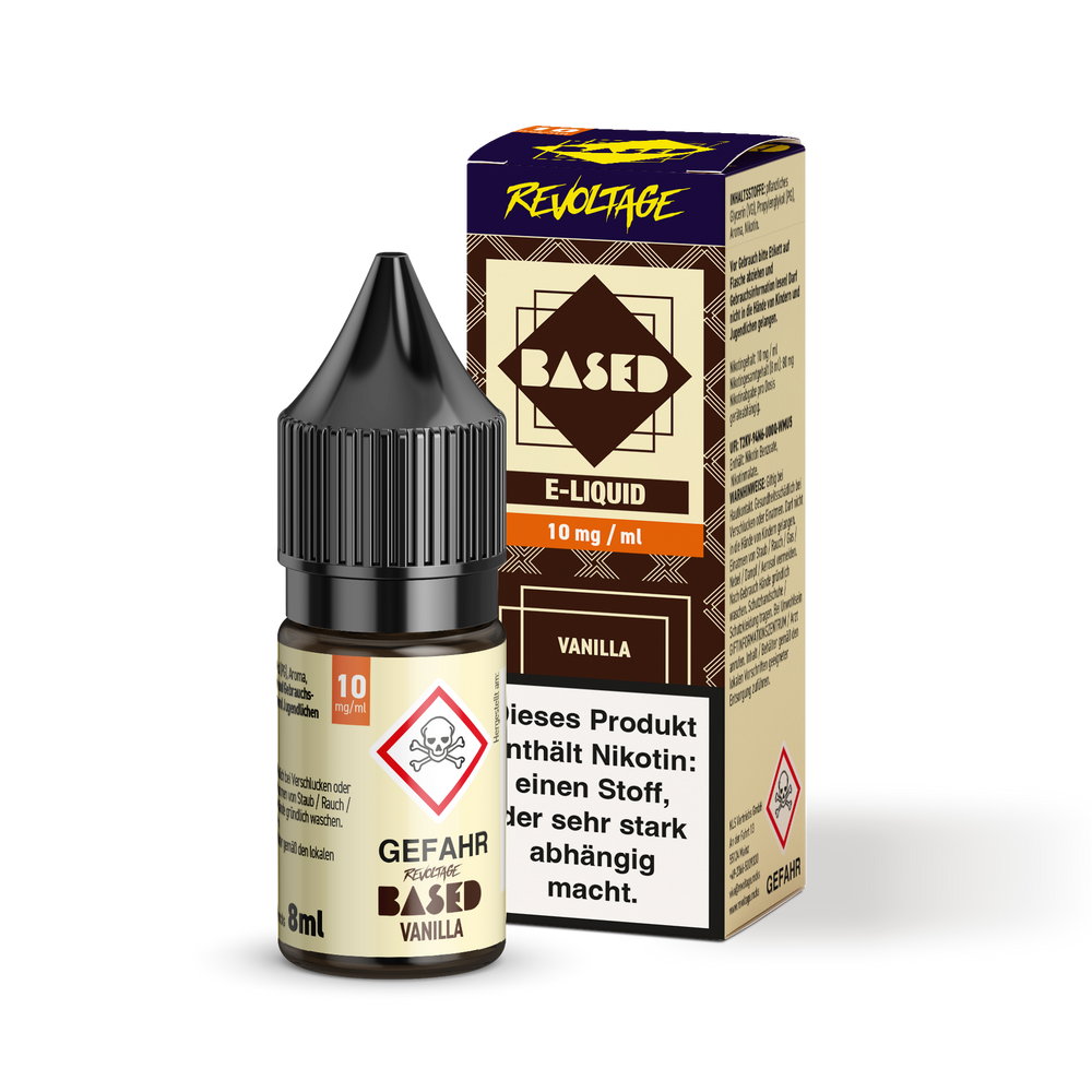 15x Revoltage BASED Liquid - Vanilla - 8 ml Nikotinsalz Liquid