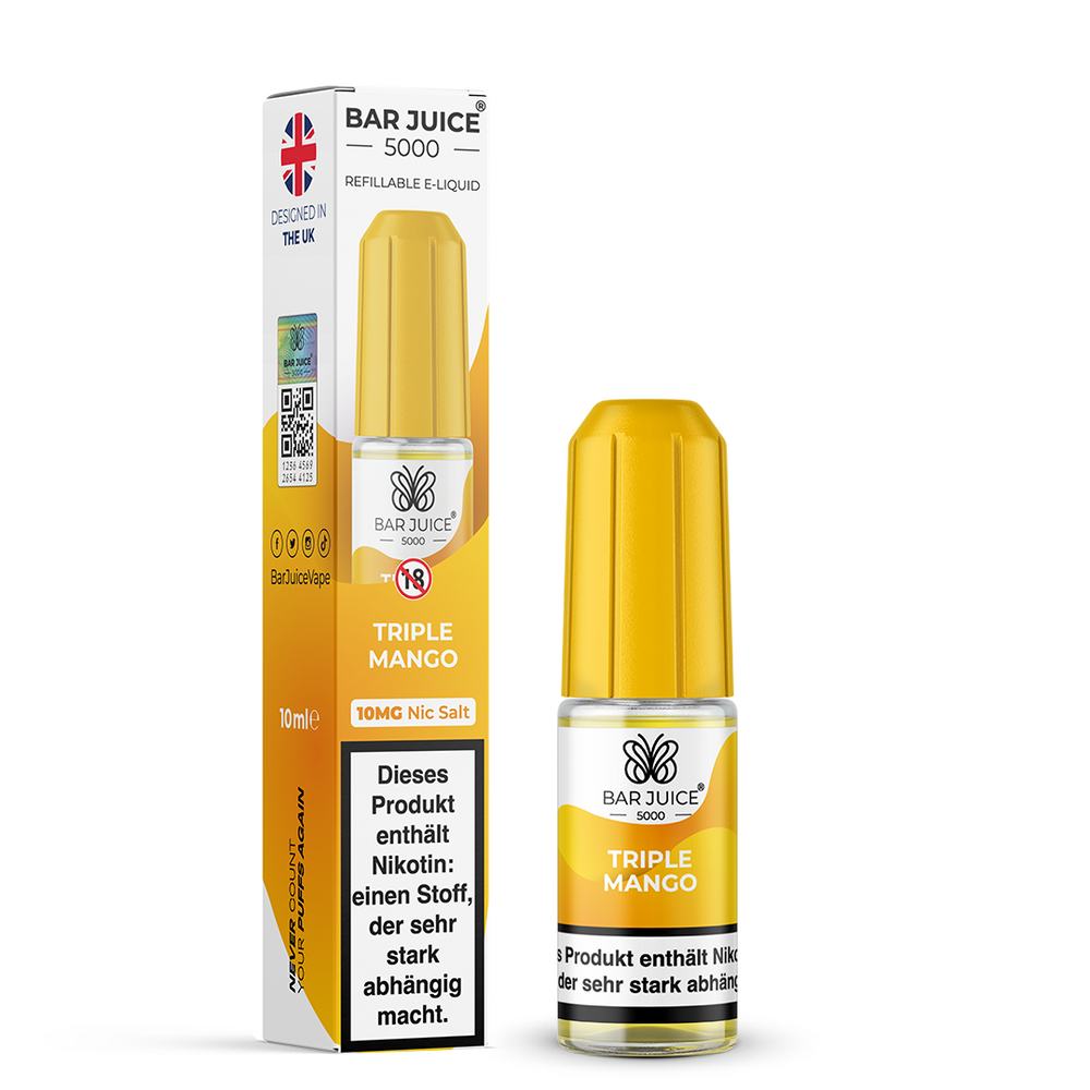10x Bar Juice 5000 Triple Mango Nikotinsalz Liquid 10 ml