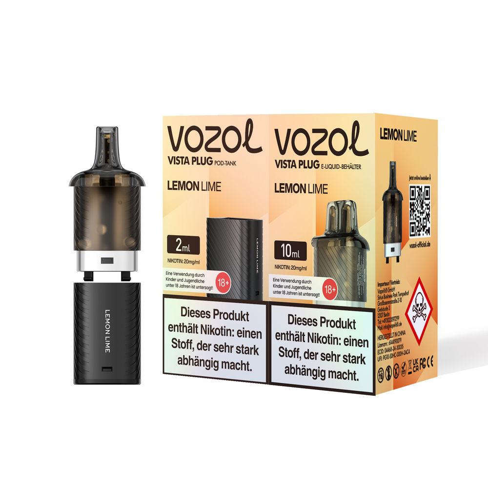 5x Vozol Vista Plug Pod - Lemon Lime - 20mg Nikotin