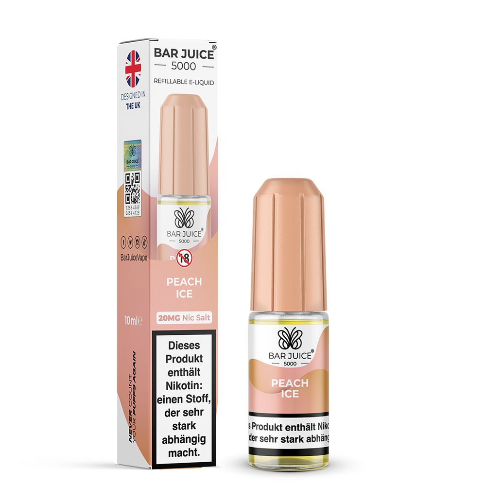 10x Bar Juice 5000 Peach Ice Nikotinsalz Liquid 10 ml