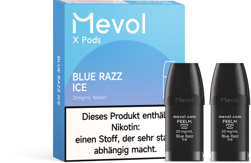 10x Mevol X Pro - Blue Razz Ice - 20mg Nikotingehalt