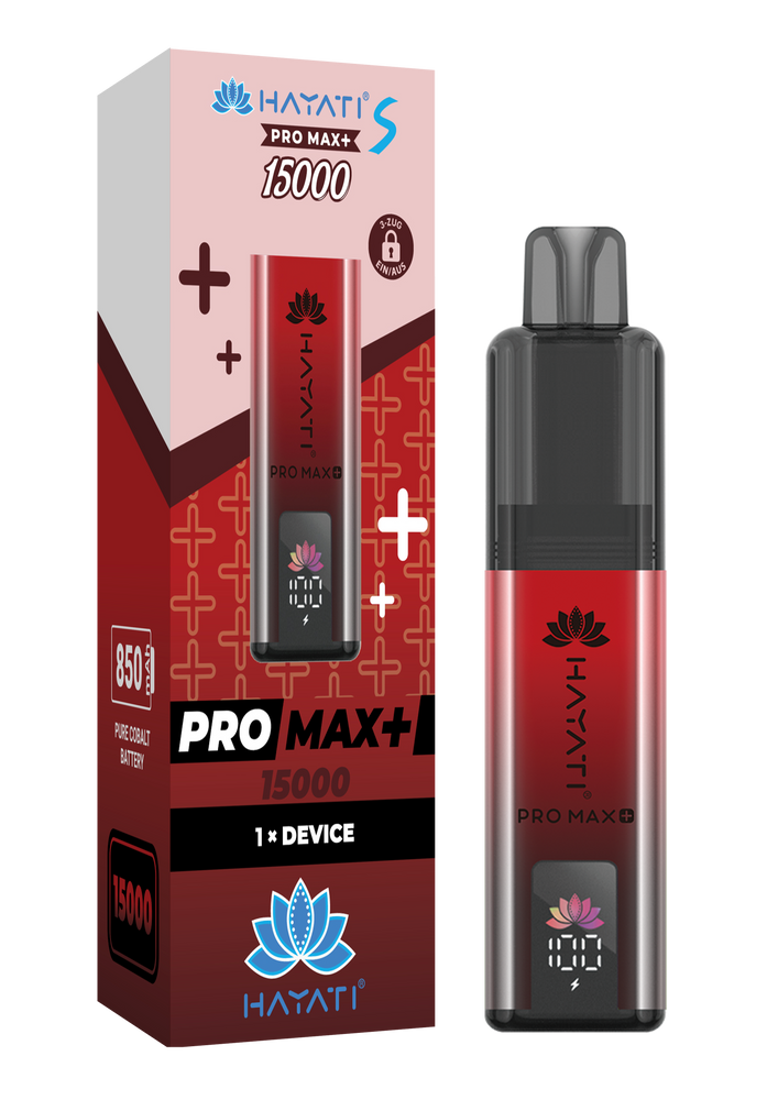 10x Hayati Pro Max+ 15K Akkuträger 850mAh Farbe: Red