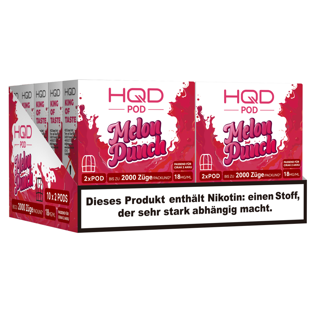 10+1 HQD Cirak 2 - Melon Punch - 2 x 2 ml Prefilled Pods (18 mg/ml Nikotingehalt)
