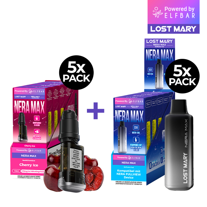 5x Lost Mary Nera 15K Refillcontainer Geschmack: Cherry Ice  + 5 x Refillable Pod