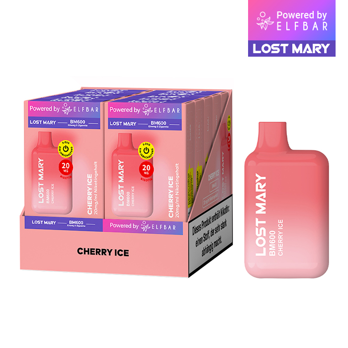 10 x Lost Mary BM600 - Cherry Ice 20mg Nikotin