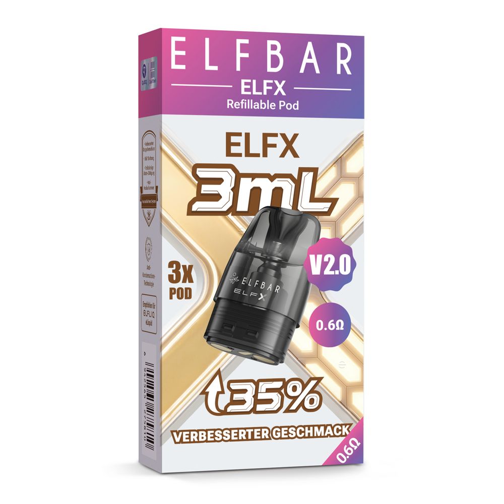10x ELFBAR ELFX V2.0 - Refillable Pod - 3er Pack - 3ml