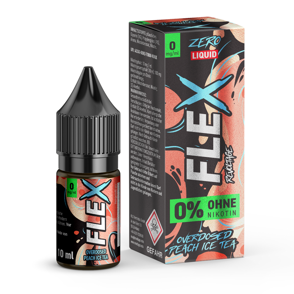 15x Revoltage Flex Overdosed - Peach Ice Tea - Nikotinsalz Liquid