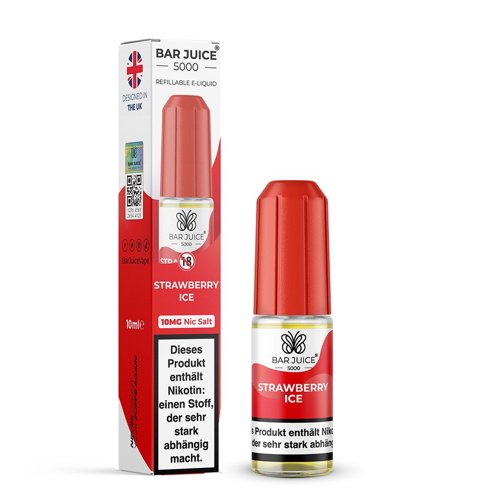10x Bar Juice 5000 Strawberry Ice Nikotinsalz Liquid 10 ml