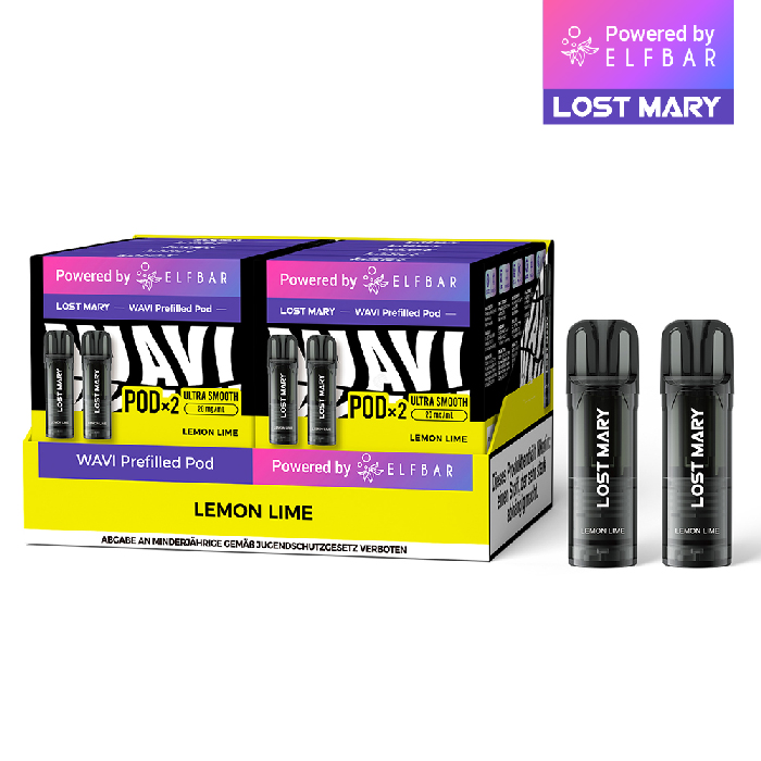 10x Lost Mary WAVI Lemon Lime 20mg Nikotin 2er Pack (10% Akkuträger gratis)