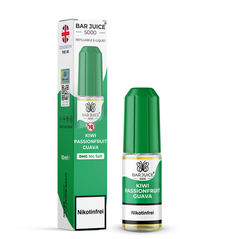 10x Bar Juice 5000 Kiwi Passionfruit Guava Nikotinsalz Liquid 10 ml