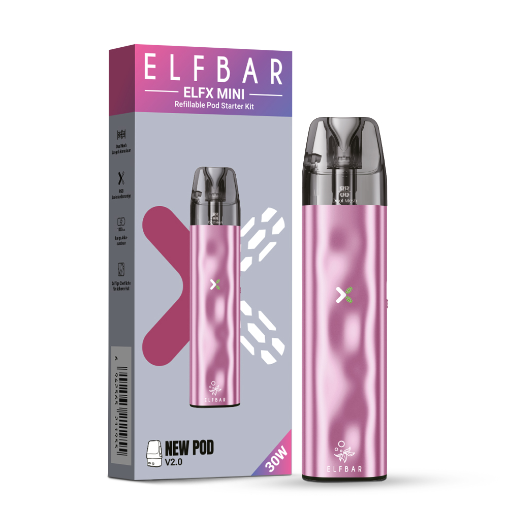 10x ELFBAR ELFX Mini - Pod Kit - 1000 mAh Farbe: Pink