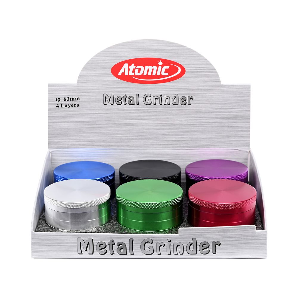 6x Atomic Alu Grinder 4-teilig 63mm