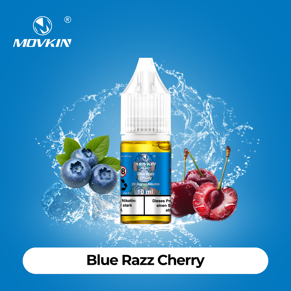 10x Movkin Liquid Blue Razz Cherry - 10ml