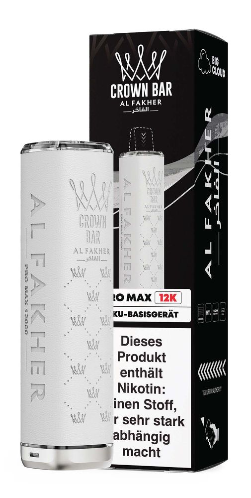 5x Al Fakher Pro Max 12k Akkuträger - Farbe: White - 900 mAh