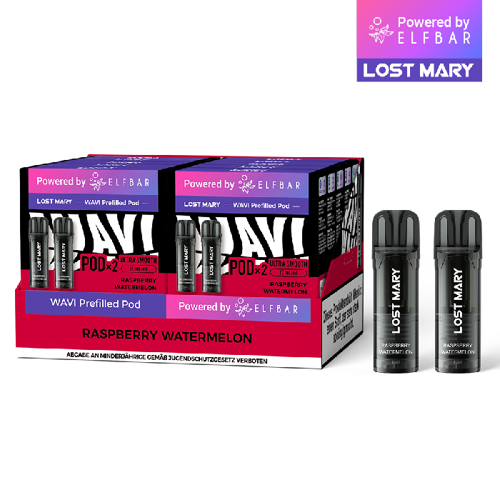10x Lost Mary WAVI Raspberry Watermelon 20mg Nikotin 2er Pack (10% Akkuträger gratis)