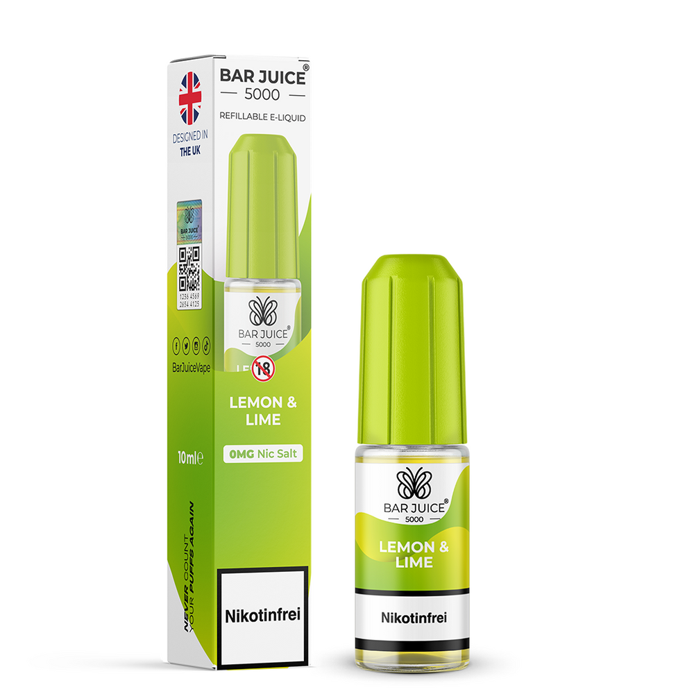 10x Bar Juice 5000 Lemon and Lime Nikotinsalz Liquid 10 ml