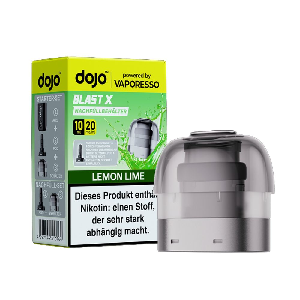 5x Dojo Blast X Pod 10ml - Lemon Lime - 20mg/ml Nikotingehalt + 5x Leerpod