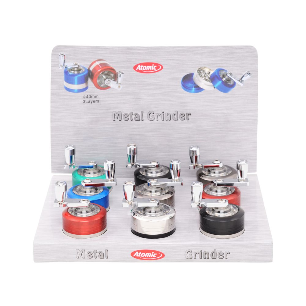 6x Atomic Mill Grinder 40mm 6 Farben