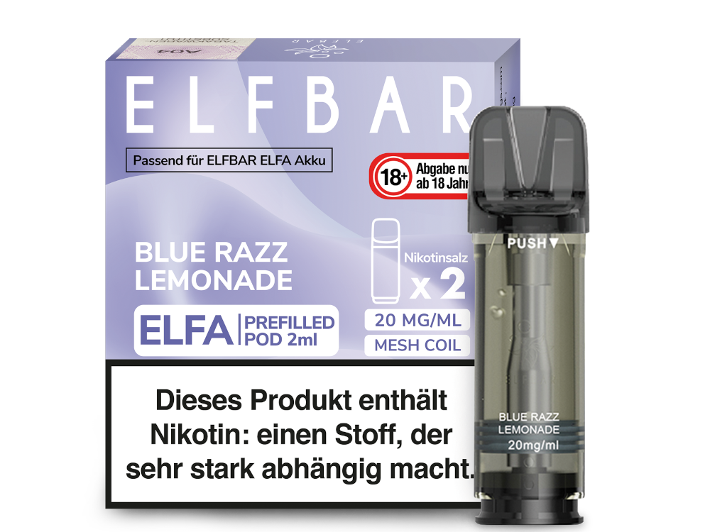 10x ELFBAR ELFA Blue Razz Lemonade 20mg Nikotin 2er Pack