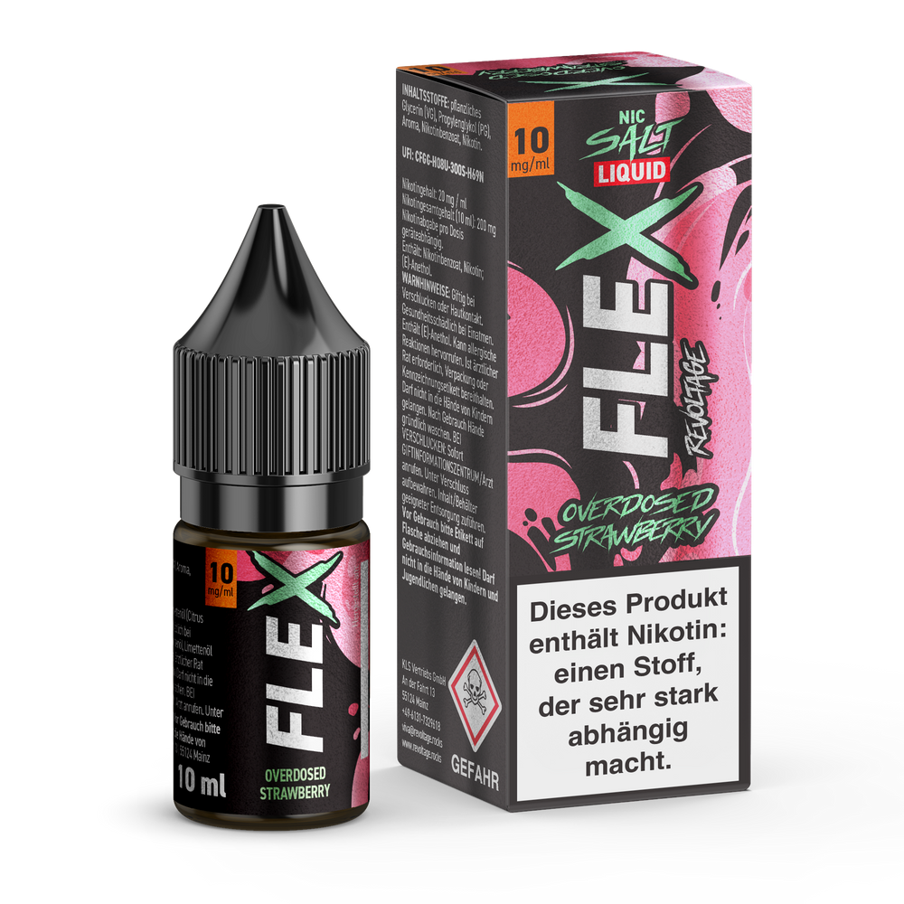 15x Revoltage Flex Overdosed - Strawberry - Nikotinsalz Liquid