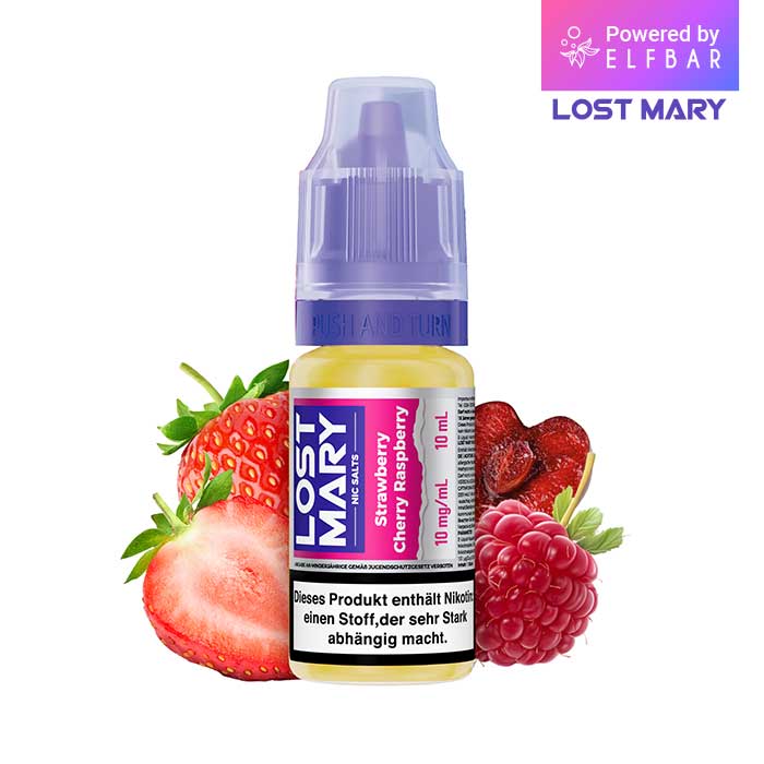 10x Elfbar Lost Mary Liquid Strawberry Cherry Raspberry 10ml