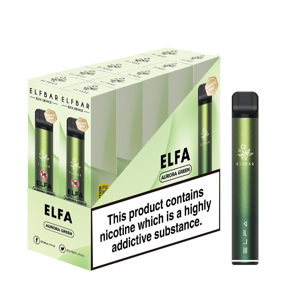 10x ELFBAR ELFA Pod Kit 500 mAh Akku - Aurora Green