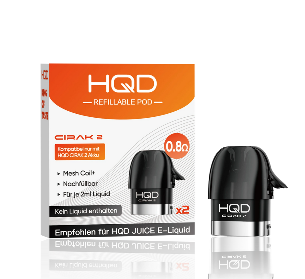 10x HQD Cirak 2 - Refillable Pods 0,8 Ohm - 2er Pack