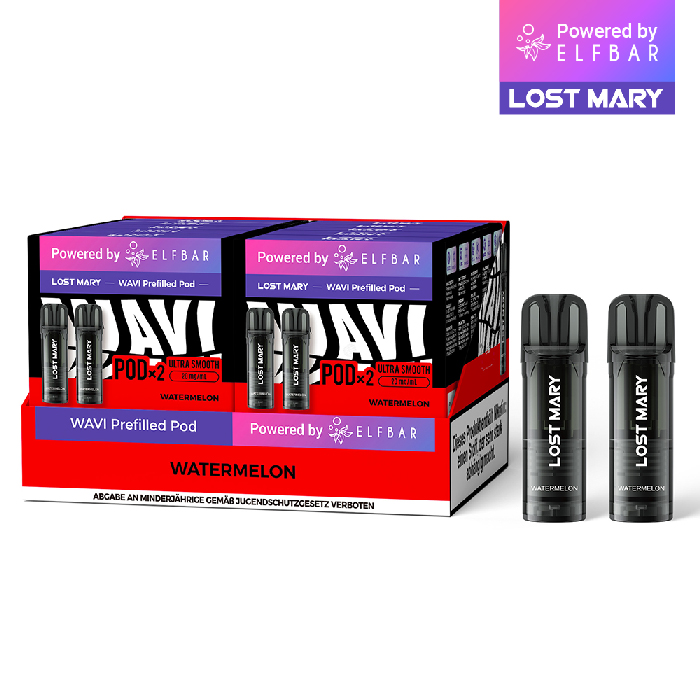 10x Lost Mary WAVI Watermelon 20mg Nikotin 2er Pack (10% Akkuträger gratis)