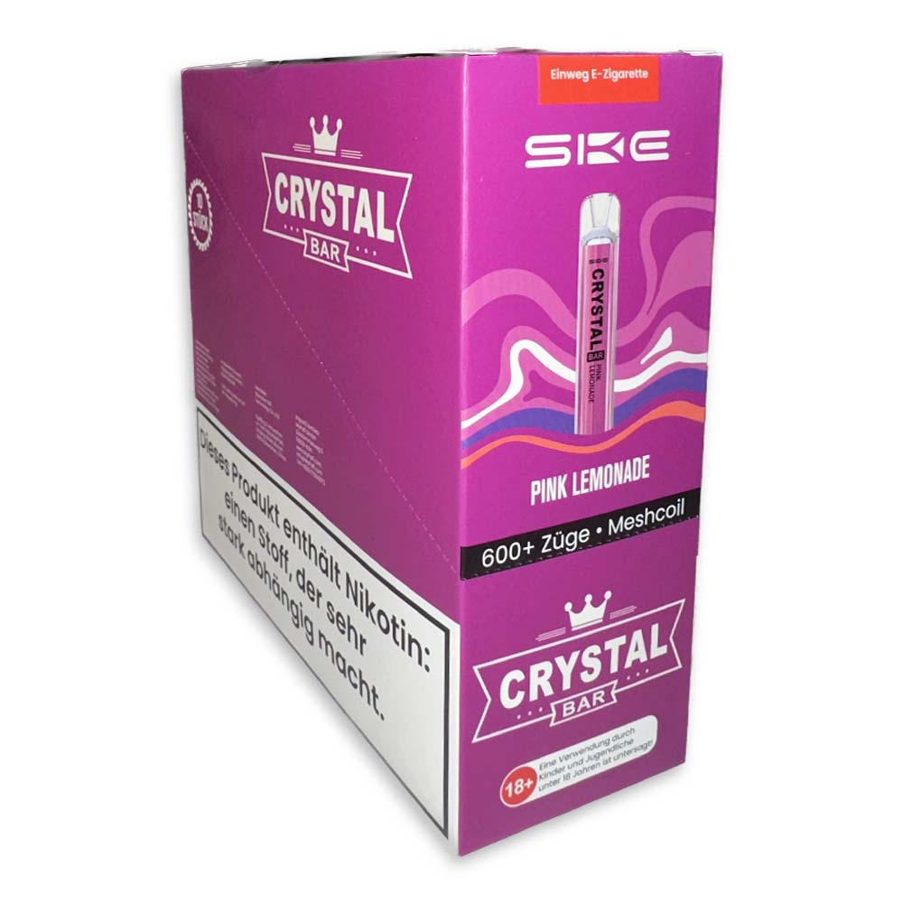10 x SKE Crystal Bar 600 Pink Lemonade 2% Nikotin