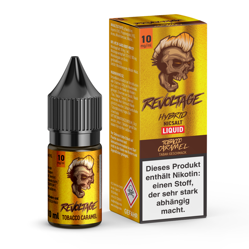 15x Revoltage - Tobacco Caramel - 10ml Nikotinsalz Liquid